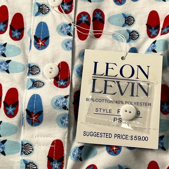 New Leon Levine Polo Shirt Women's PS Short Sleeve Blouse Beach Flip Flo… - Picture 5 of 9